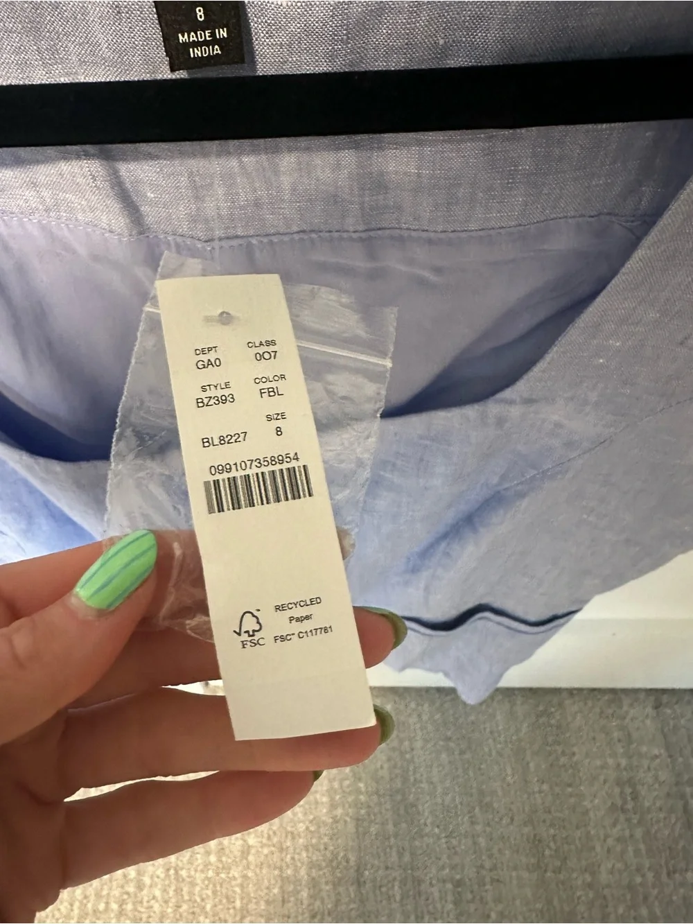 J. Crew French Blue Button-Front Linen Vest